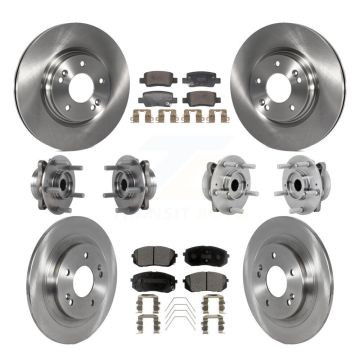 Front Rear Hub Bearing Disc Brake Rotors And Semi-Metallic Pads Kit (10Pc) For Kia Seltos KBB-131068