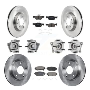 Front Rear Hub Bearing Disc Brake Rotor And Pads Kit (10Pc) For 2020-2022 Mazda CX-30 AWD KBB-131079
