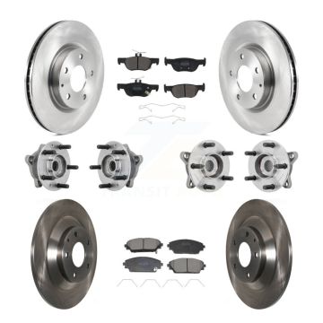 Front Rear Hub Bearing Disc Brake Rotor And Pads Kit (10Pc) For 2020-2022 Mazda CX-30 AWD KBB-131080