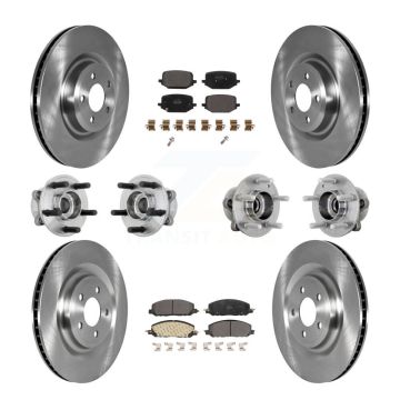 Front Rear Hub Bearing Brake Rotor Pad Kit (10Pc) For Lincoln Aviator Ford Police Utility KBB-131083