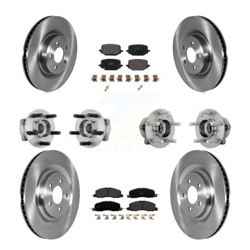 Front Rear Hub Bearing Disc Brake Rotor Pads Kit (10Pc) For 2020-2022 Lincoln Aviator AWD KBB-131084