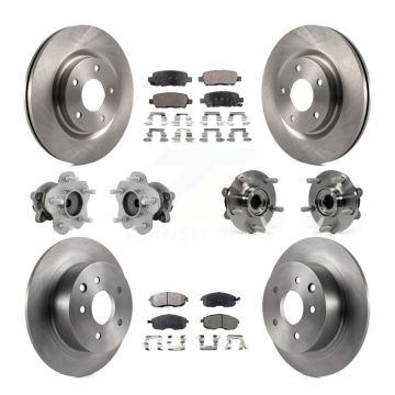 Front Rear Hub Bearing Disc Brake Rotor And Semi-Metallic Pads Kit (10Pc) For Nissan Juke KBB-131088