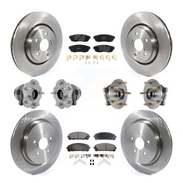 Front Rear Hub Bearing Disc Brake Rotor Pads Kit (10Pc) For Lexus RX350 RX350L RX450h FWD KBB-131089