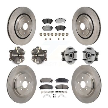 Front Rear Hub Bearing Brake Rotor And Pad Kit (10Pc) For 2020-2022 Toyota Highlander AWD KBB-131094