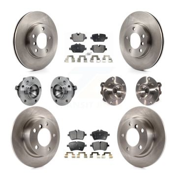 Front Rear Hub Bearing Disc Brake Rotor Pad Kit (10Pc) For Mini Cooper Countryman Paceman KBB-131101