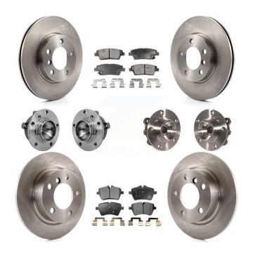 Front Rear Hub Bearing Disc Brake Rotor Pad Kit (10Pc) For Mini Cooper Countryman Paceman KBB-131102