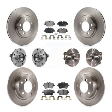 Front Rear Hub Bearing Disc Brake Rotor Pad Kit (10Pc) For Mini Cooper Countryman Paceman KBB-131103