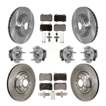 Front Rear Hub Bearings Disc Brake Rotors And Semi-Metallic Pads Kit (10Pc) For Tesla S KBB-131105