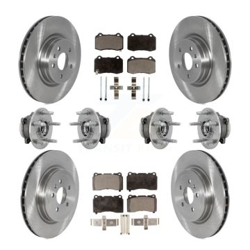 Front Rear Hub Bearings Disc Brake Rotors And Pads Kit (10Pc) For 2016 Tesla S From 04 16 KBB-131106