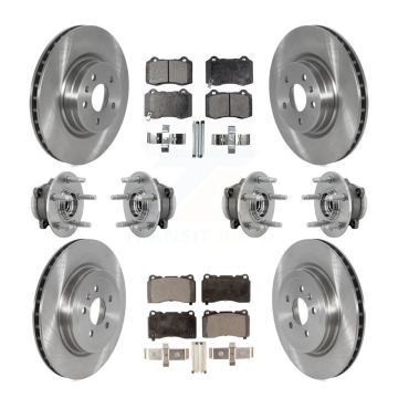 Front Rear Hub Bearing Disc Brake Rotor Pad Kit (10Pc) For Tesla X S With Brembo Calipers KBB-131111