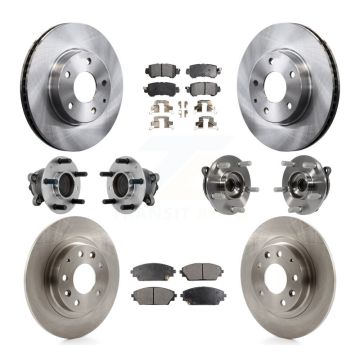 Front Rear Hub Bearing Disc Brake Rotors And Pads Kit (10Pc) For 2016-2018 Mazda CX-3 FWD KBB-131113