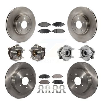 Front Rear Hub Bearing Assembly Disc Brake Rotor And Pad Kit (10Pc) For Nissan Murano AWD KBB-131126