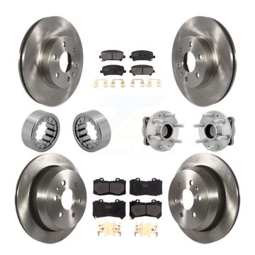 Front Rear Hub Bearing Brake Rotor Pads Shoe Kit (10Pc) For Chevrolet Colorado GMC Canyon KBB-131131