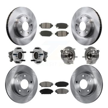 Front Rear Hub Bearing Disc Brake Rotors And Pads Kit (10Pc) For 2019-2021 Mazda CX-3 FWD KBB-131135