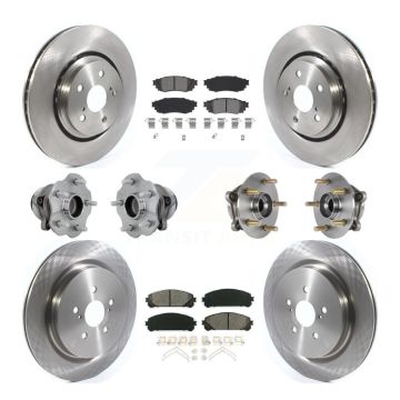 Front Rear Hub Bearing Disc Brake Rotor Pads Kit (10Pc) For Lexus RX350 RX350L RX450h FWD KBB-131136
