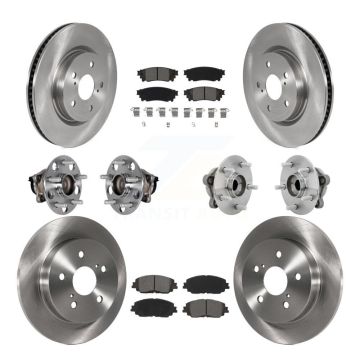 Front Rear Hub Bearing Disc Brake Rotor And Semi-Metallic Pads Kit (10Pc) For Toyota C-HR KBB-131137