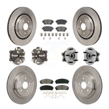 Front Rear Hub Bearing Brake Rotor And Pad Kit (10Pc) For 2020-2022 Toyota Highlander AWD KBB-131138