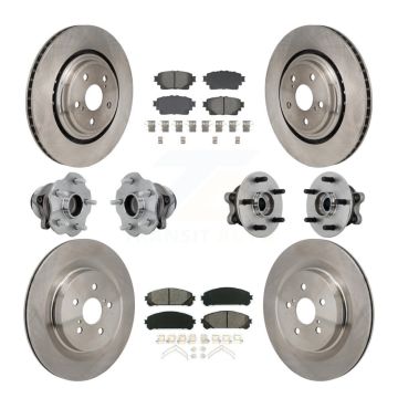 Front Rear Hub Bearing Brake Rotor And Pad Kit (10Pc) For 2020-2022 Toyota Highlander FWD KBB-131139