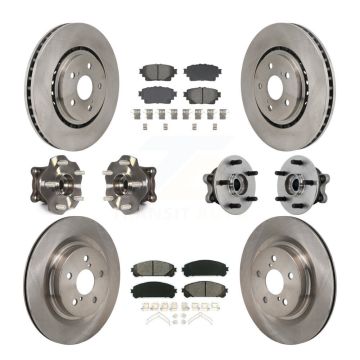 Front Rear Hub Bearing Disc Brake Rotor & Pads Kit (10Pc) For 2021-2023 Toyota Sienna AWD KBB-131140