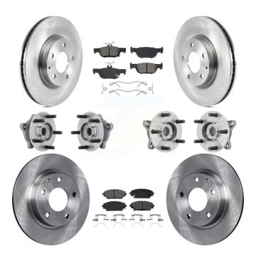 Front Rear Hub Bearing Disc Brake Rotor And Pads Kit (10Pc) For 2020-2022 Mazda CX-30 AWD KBB-131143