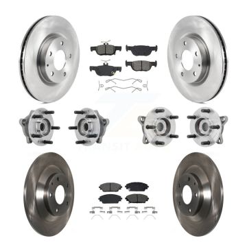 Front Rear Hub Bearing Disc Brake Rotor And Pads Kit (10Pc) For 2020-2022 Mazda CX-30 AWD KBB-131144