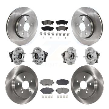 Front Rear Hub Bearing Disc Brake Rotor And Semi-Metallic Pads Kit (10Pc) For Toyota C-HR KBB-131148