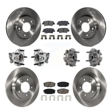Front Rear Hub Bearing Brake Rotor & Pad Kit (10Pc) For Hyundai Elantra GT Base with 2.0L KBB-131151