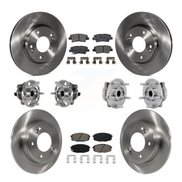 Front Rear Hub Bearing Brake Rotor And Pad Kit (10Pc) For 2022 Hyundai Kona FWD with 2.0L KBB-131158