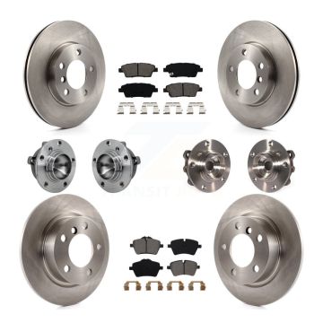 Front Rear Hub Bearing Disc Brake Rotor Pad Kit (10Pc) For Mini Cooper Countryman Paceman KBB-131162