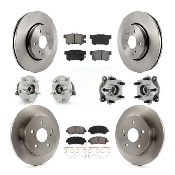 Front Rear Hub Bearing Disc Brake Rotor & Pad Kit (10Pc) For 2010-2013 Suzuki Kizashi AWD KBB-131170