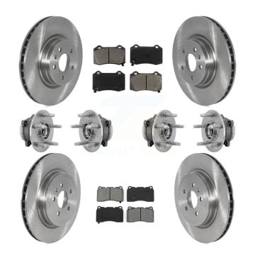 Front Rear Hub Bearing Disc Brake Rotor Pad Kit (10Pc) For Tesla X S With Brembo Calipers KBB-131171