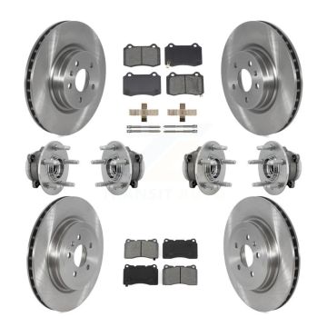 Front Rear Hub Bearings Disc Brake Rotors And Pads Kit (10Pc) For 2016 Tesla S From 04 16 KBB-131183
