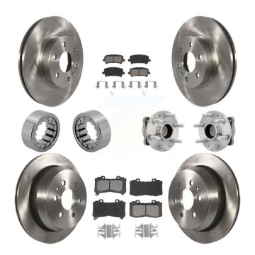 Front Rear Hub Bearing Brake Rotor Pads Shoe Kit (10Pc) For Chevrolet Colorado GMC Canyon KBB-131195