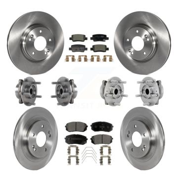 Front Rear Hub Bearings Disc Brake Rotors And Ceramic Pads Kit (10Pc) For Kia Seltos KBB-131203