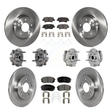Front Rear Hub Bearings Disc Brake Rotors And Pads Kit (10Pc) For 2022 Hyundai Kona AWD KBB-131207