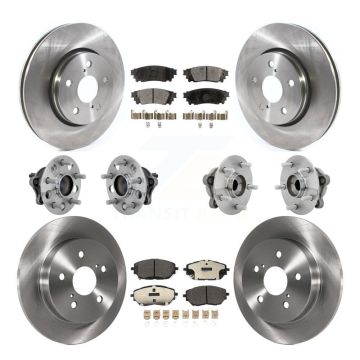Front Rear Hub Bearings Disc Brake Rotors And Ceramic Pads Kit (10Pc) For Toyota C-HR KBB-131213