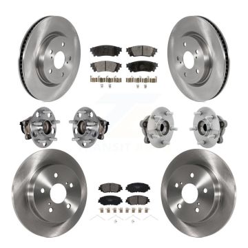 Front Rear Hub Bearings Disc Brake Rotors And Ceramic Pads Kit (10Pc) For Toyota C-HR KBB-131214