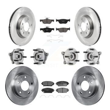 Front Rear Hub Bearing Disc Brake Rotor And Pads Kit (10Pc) For 2020-2022 Mazda CX-30 AWD KBB-131217