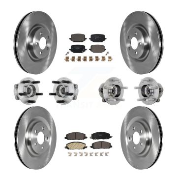 Front Rear Hub Bearing Brake Rotor Pad Kit (10Pc) For Lincoln Aviator Ford Police Utility KBB-131220