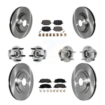 Front Rear Hub Bearing Disc Brake Rotor Pads Kit (10Pc) For 2020-2022 Lincoln Aviator AWD KBB-131221