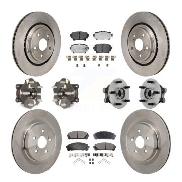 Front Rear Hub Bearing Brake Rotor And Pad Kit (10Pc) For 2020-2022 Toyota Highlander AWD KBB-131228
