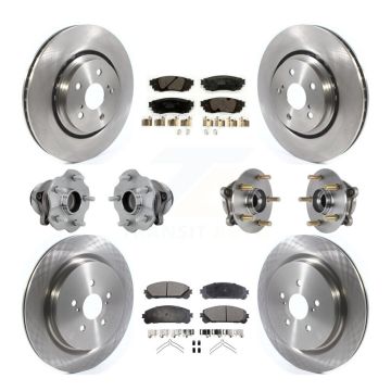 Front Rear Hub Bearing Disc Brake Rotor Pads Kit (10Pc) For Lexus RX350 RX350L RX450h FWD KBB-131231