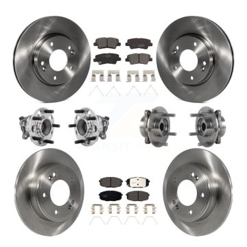 Front Rear Hub Bearing Disc Brake Rotor & Pad Kit (10Pc) For Kia Forte Hyundai Elantra GT KBB-131233