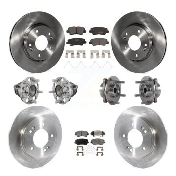 Front Rear Hub Bearing Disc Brake Rotors And Ceramic Pads Kit (10Pc) For Hyundai Veloster KBB-131236