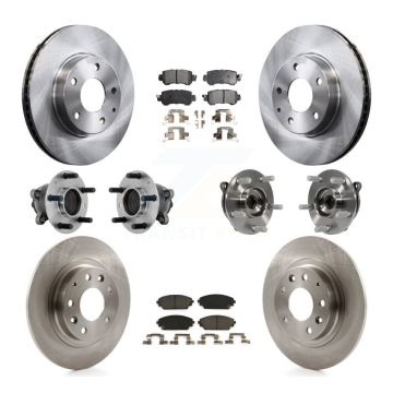 Front Rear Hub Bearing Disc Brake Rotors And Pads Kit (10Pc) For 2016-2018 Mazda CX-3 FWD KBB-131240
