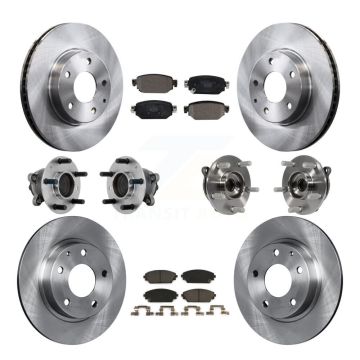 Front Rear Hub Bearing Disc Brake Rotors And Pads Kit (10Pc) For 2019-2021 Mazda CX-3 FWD KBB-131241