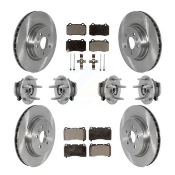 Front Rear Hub Bearings Disc Brake Rotors And Pads Kit (10Pc) For 2016 Tesla S From 04 16 KBB-131262