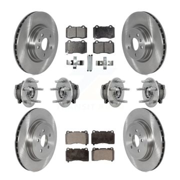 Front Rear Hub Bearing Disc Brake Rotor Pad Kit (10Pc) For Tesla X S With Brembo Calipers KBB-131264
