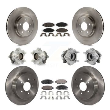 Front Rear Hub Bearing Disc Brake Rotor And Ceramic Pads Kit (10Pc) For Nissan Murano FWD KBB-131266