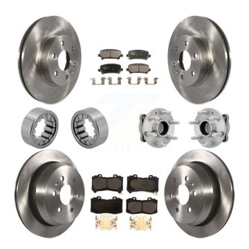 Front Rear Hub Bearing Brake Rotor Pads Shoe Kit (10Pc) For Chevrolet Colorado GMC Canyon KBB-131268